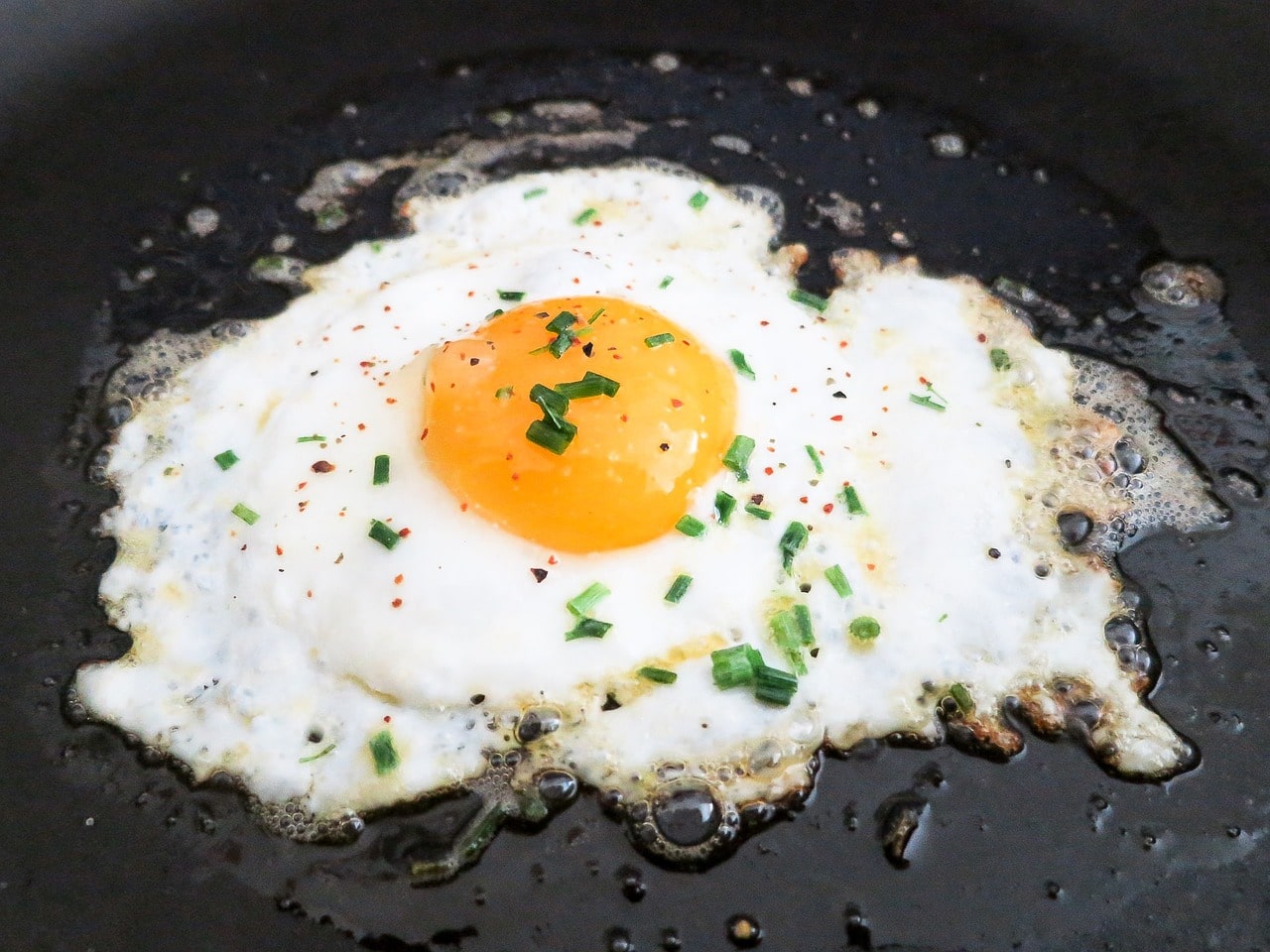 The perfect fried egg? A runny white and a runny yolk